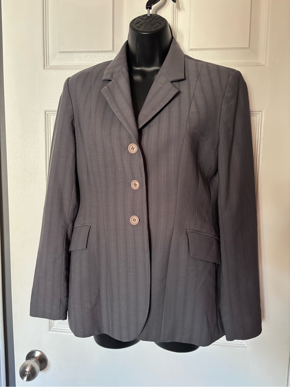 Ariat Worsted Wool Equestrian Show Coat Riding Jacket Grey Pinstripe 12R 12